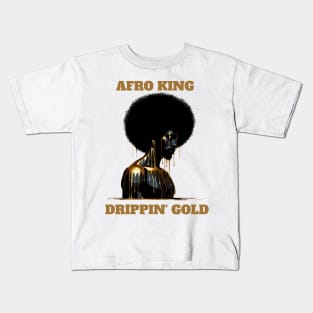 Afro King Drippin' Gold Kids T-Shirt